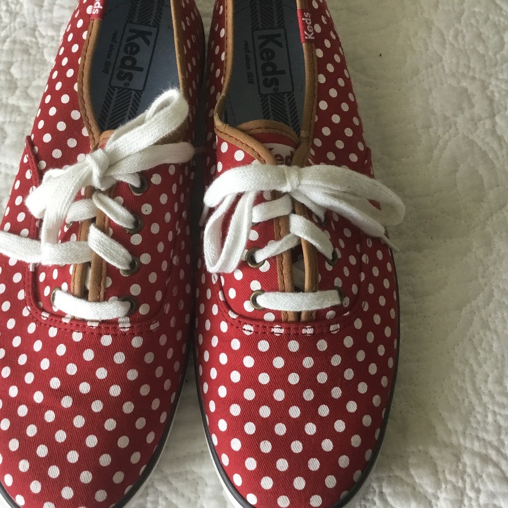 Keds with red  polka dots…size 10